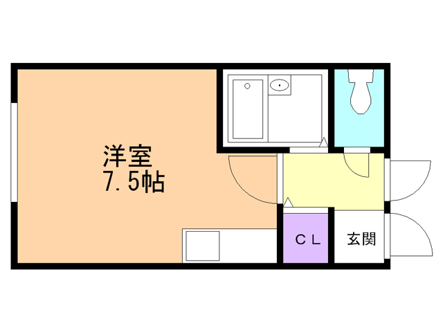 函館市八幡町のアパートの間取り