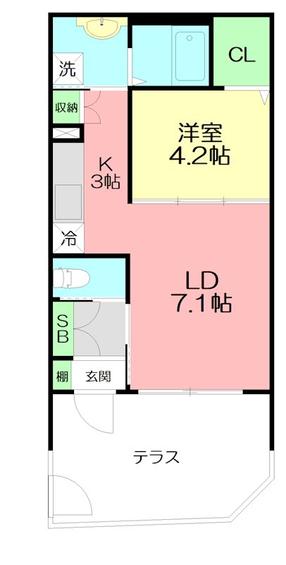 海老名市国分南のマンションの間取り