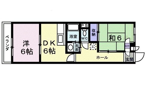 坂出市西大浜北のマンションの間取り