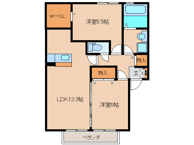 葛城市長尾のアパートの間取り