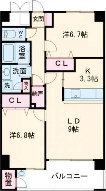 東京都江戸川区一之江７（マンション）の賃貸物件の間取り