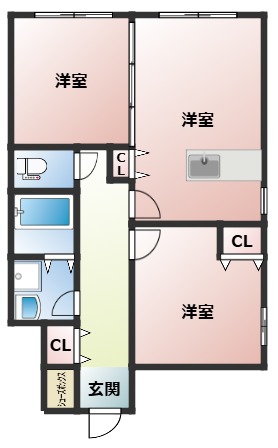 D-room加納B棟の間取り写真