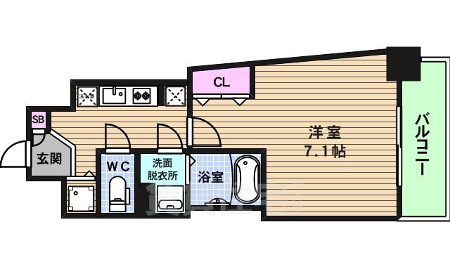 アスヴェル大阪城WEST2の間取り写真
