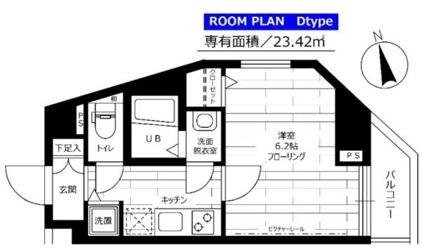 東急田園都市線 池尻大橋駅 徒歩8分 7階建 築23年の間取り写真