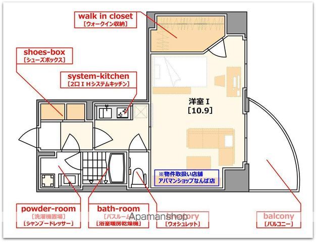 南海本線 難波駅 徒歩9分 15階建 築18年の間取り写真