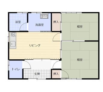 本野町北貝津貸家 東奥の間取り写真