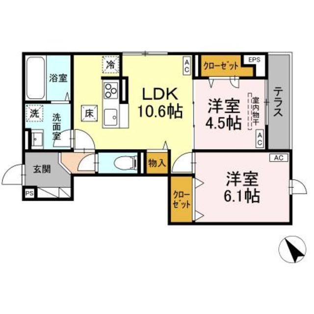 京王相模原線 京王堀之内駅 徒歩13分 3階建 築2年の間取り写真