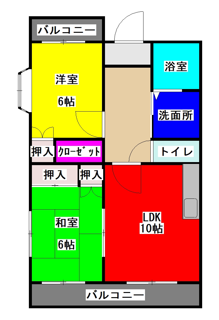 熊本市西区新土河原のマンションの間取り