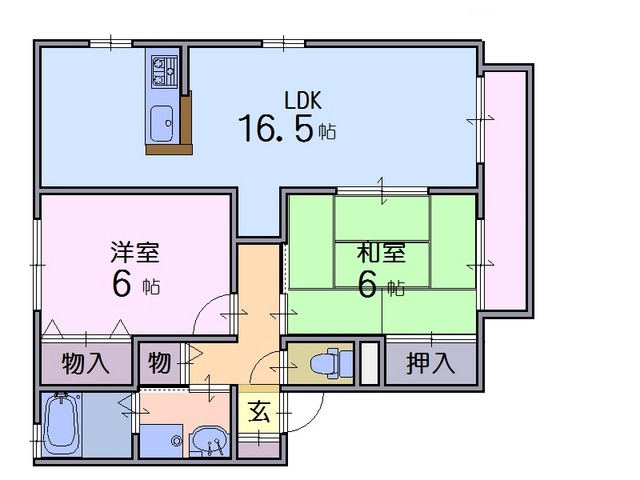 【橿原市土橋町のアパートの間取り】