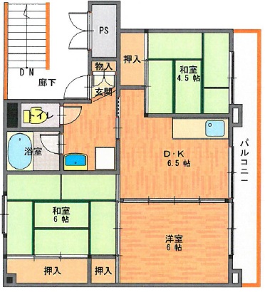 ビレッジハウス白河2号棟の間取り