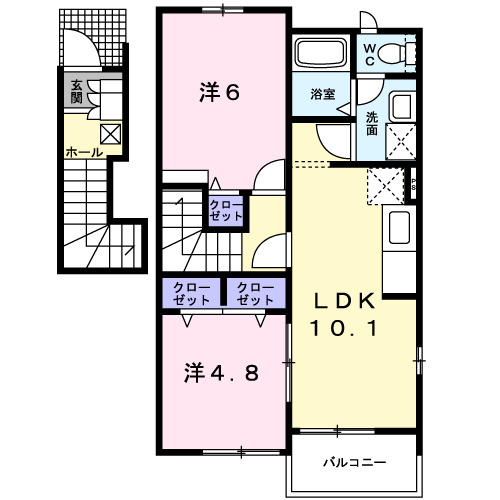 八代市鏡町鏡のアパートの間取り