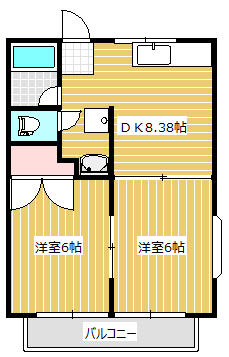 ホウエイ21コーポの間取り