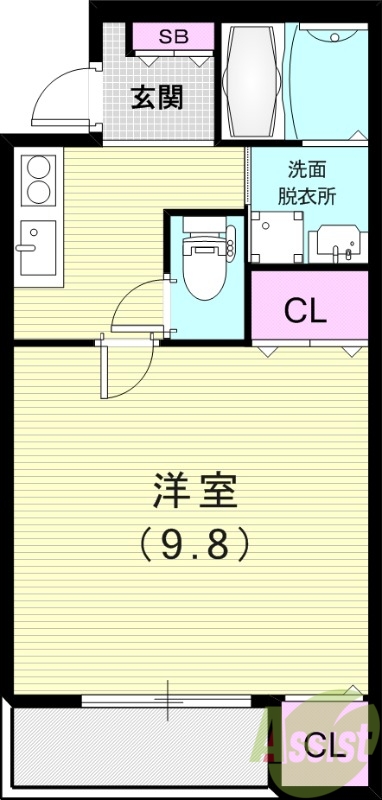 フジパレス大物公園III番館の間取り