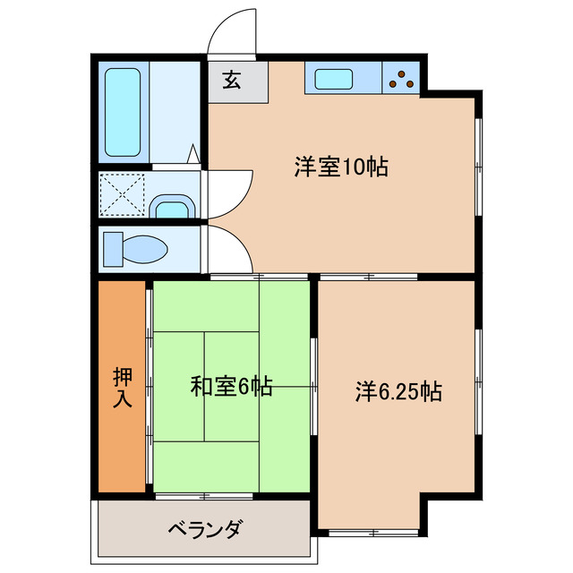 岩国市錦見のマンションの間取り