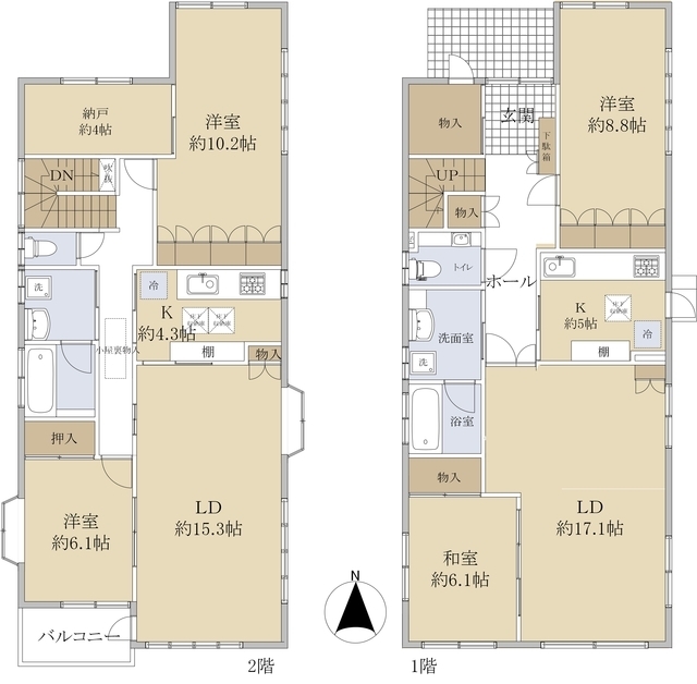 【鎌倉市大町１丁目貸家の間取り】