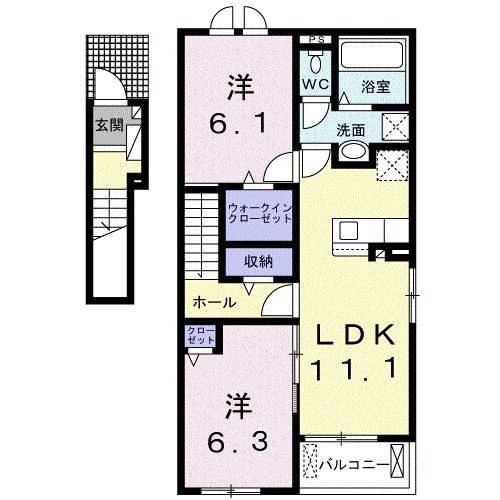 上田市下之条のアパートの間取り