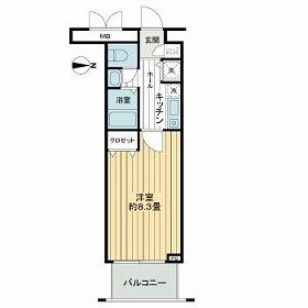 京都市中京区大文字町のマンションの間取り