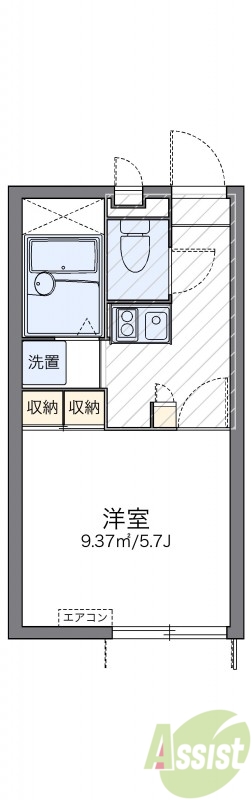 神戸市長田区本庄町のアパートの間取り