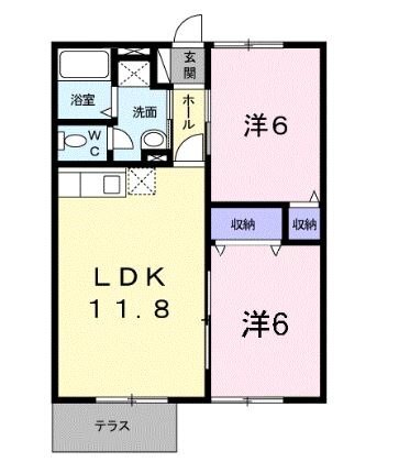 瀬戸内市長船町土師のアパートの間取り