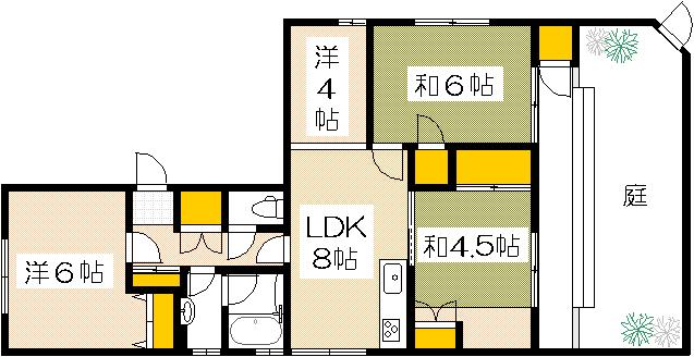 広島市西区庚午北のマンションの間取り