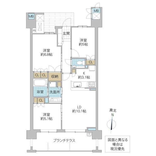 アネージュ勝田エクステージの間取り