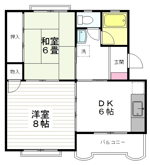 仙台市宮城野区原町のマンションの間取り