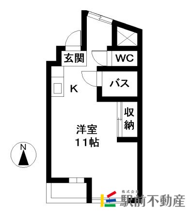 久留米市寺町のマンションの間取り