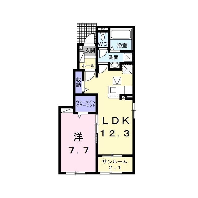 伊那市下新田のアパートの間取り