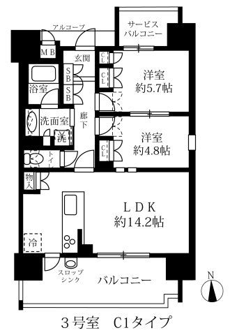 グランパセオ名駅那古野の間取り