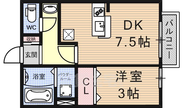 大津市膳所のアパートの間取り