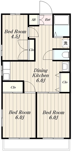 厚木市飯山のアパートの間取り