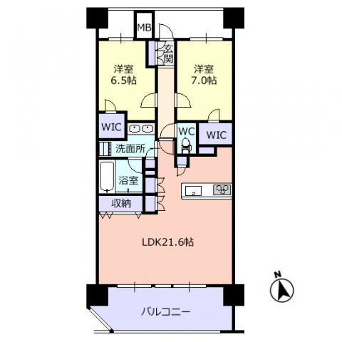 山形市十日町のマンションの間取り