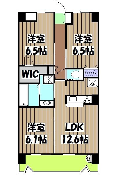 京都市右京区梅津南広町のマンションの間取り