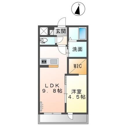 熊本市南区南高江のアパートの間取り