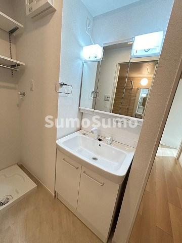 洗面設備　独立洗面化粧台が付いています