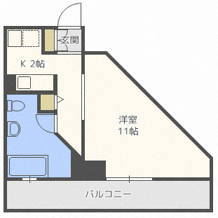 札幌市中央区南六条西のマンションの間取り