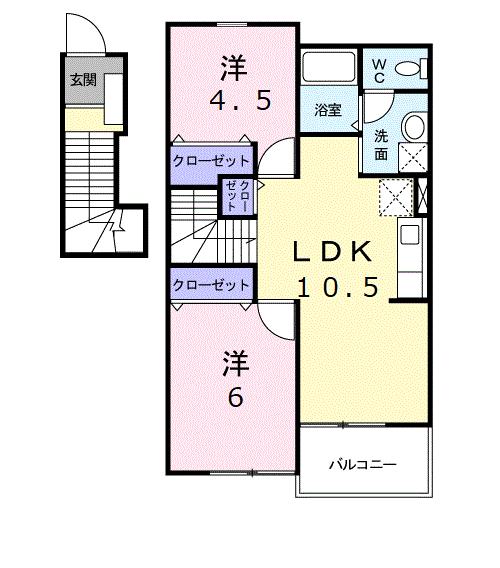 ウィステリアＢの間取り