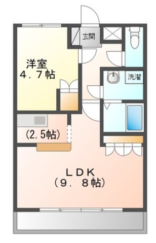 姫路市飾磨区阿成鹿古のアパートの間取り