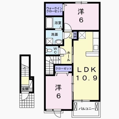 泉佐野市葵町のアパートの間取り