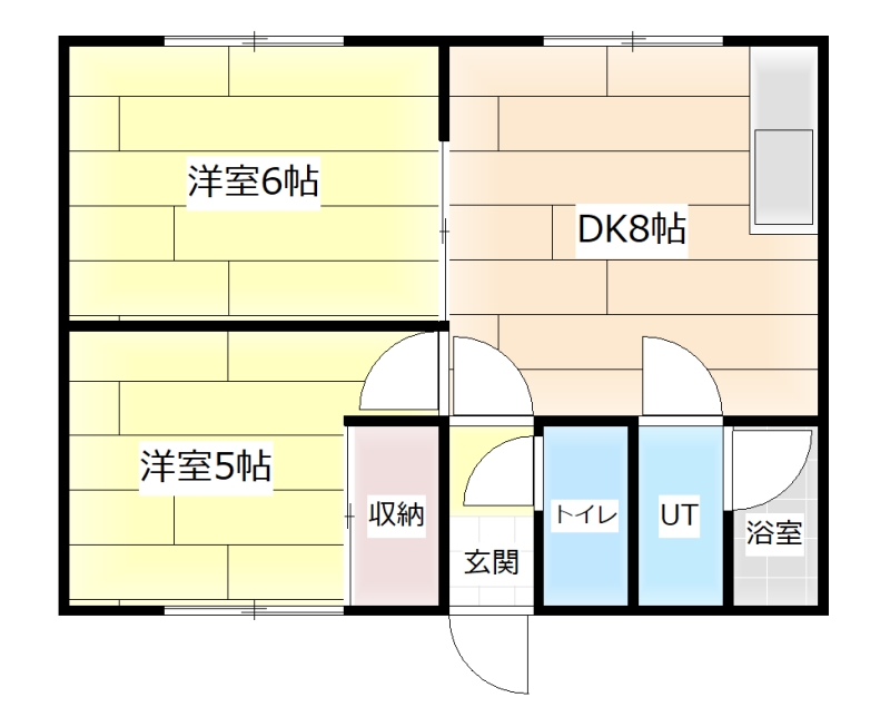 岩見沢市五条東のアパートの間取り