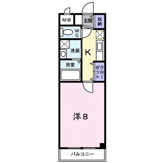 京都市西京区川島三重町のアパートの間取り