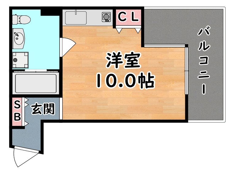 神戸市灘区城内通のマンションの間取り