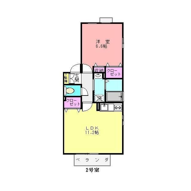 横浜市青葉区市ケ尾町のアパートの間取り