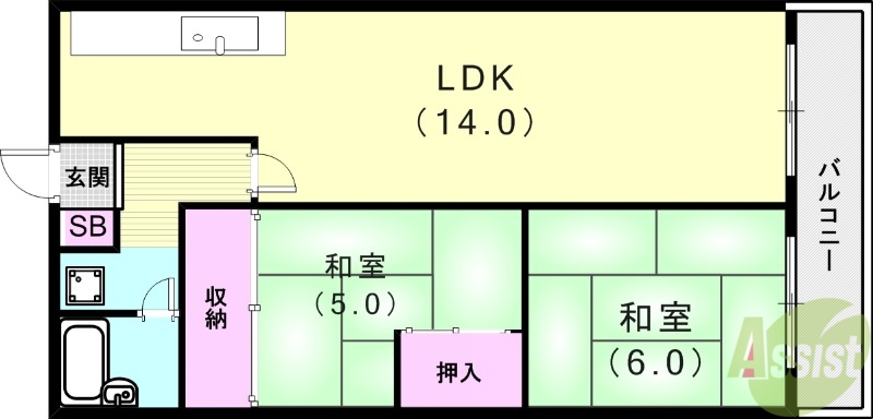 シーサイドシャトー須磨の間取り