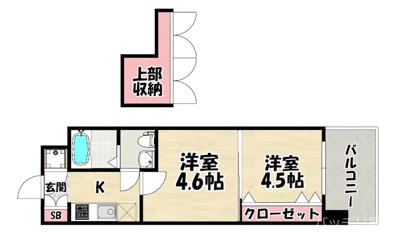 【福岡市博多区住吉のマンションの間取り】