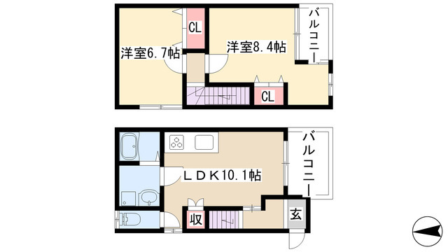 グランシア鹿子の間取り