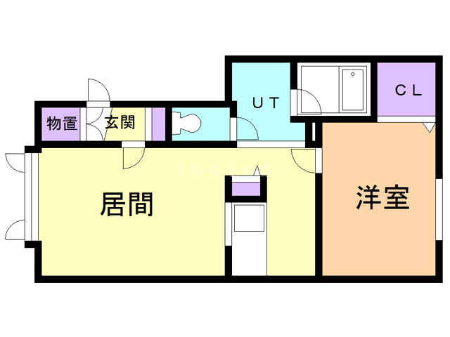 【旭川市東八条のアパートの間取り】