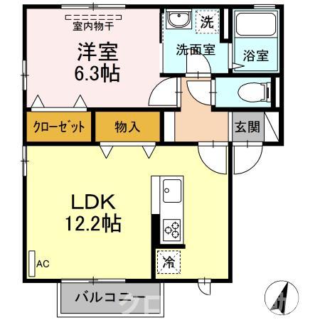 アンジュール山北 A棟の間取り