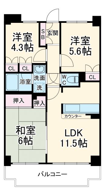 サーパス武蔵浦和第3の間取り写真