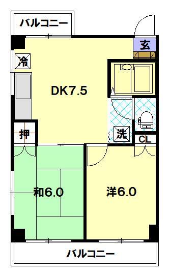 コーポルーシアールの間取り